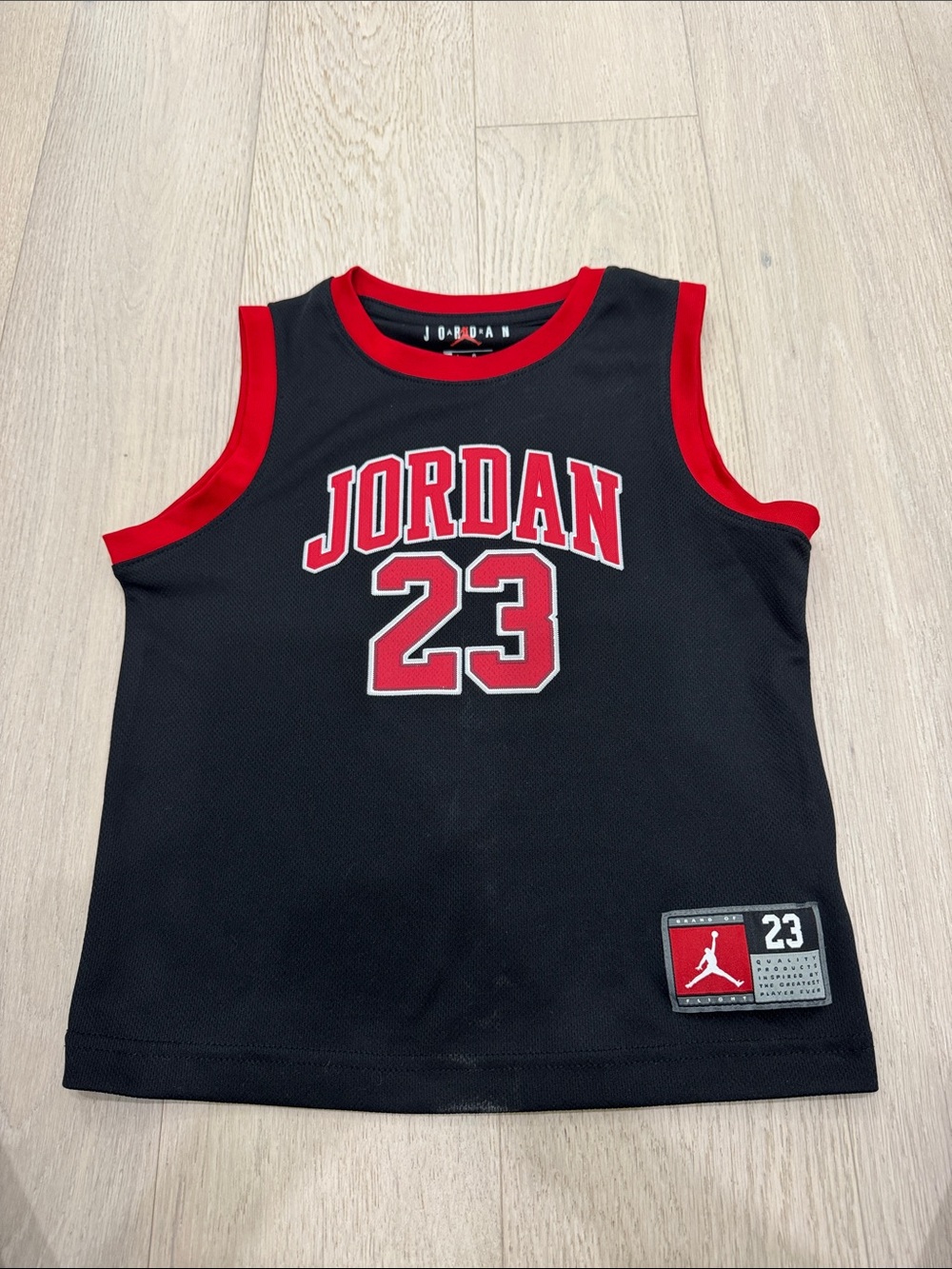 Jordan Black & Red 23 Sleeveless Basketball Jersey - Kids